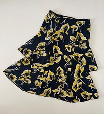 MARNI Skirt High Waisted Floral Blue-Yellow Size 40 Made in Italy