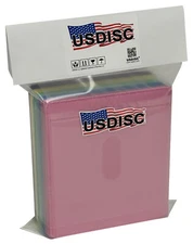 USDISC Plastic Sleeves, Double-sided 2 Disc (Multicolor) Lot