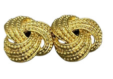 Bluette Made in France Shoe Clips Vintage Matte Gold Textured Love Knot