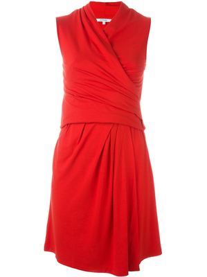 Brand New With Tags Carven Women's Red Ruched Crossover Dress Size
