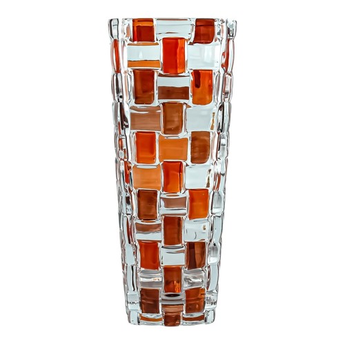 Murano Glass Vase Orange Hand Made Painted Millefiori 16cm High - Picture 2 of 5