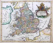 ENGLAND WALES BY JOSEPH DE LAPORTE  c1786  SCARCE GENUINE ANTIQUE ENGRAVED MAP