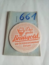 1 Stück DDR Bierdeckel, VEB, Getränkekombinat Erfurt, Bräugold Sammlung Nr. 661