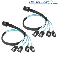 2x Mini SAS to 4-SATA SFF-8087 Multi-Lane Forward Breakout Internal Cable 50CM
