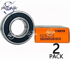 2PACK TIMKEN 6205-2RS 25X52X15MM Double Rubber Seal Bearings