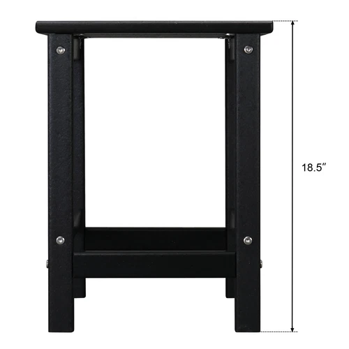36*36*47cm Single Layer Square HDPE Side Table Black - Picture 10 of 23