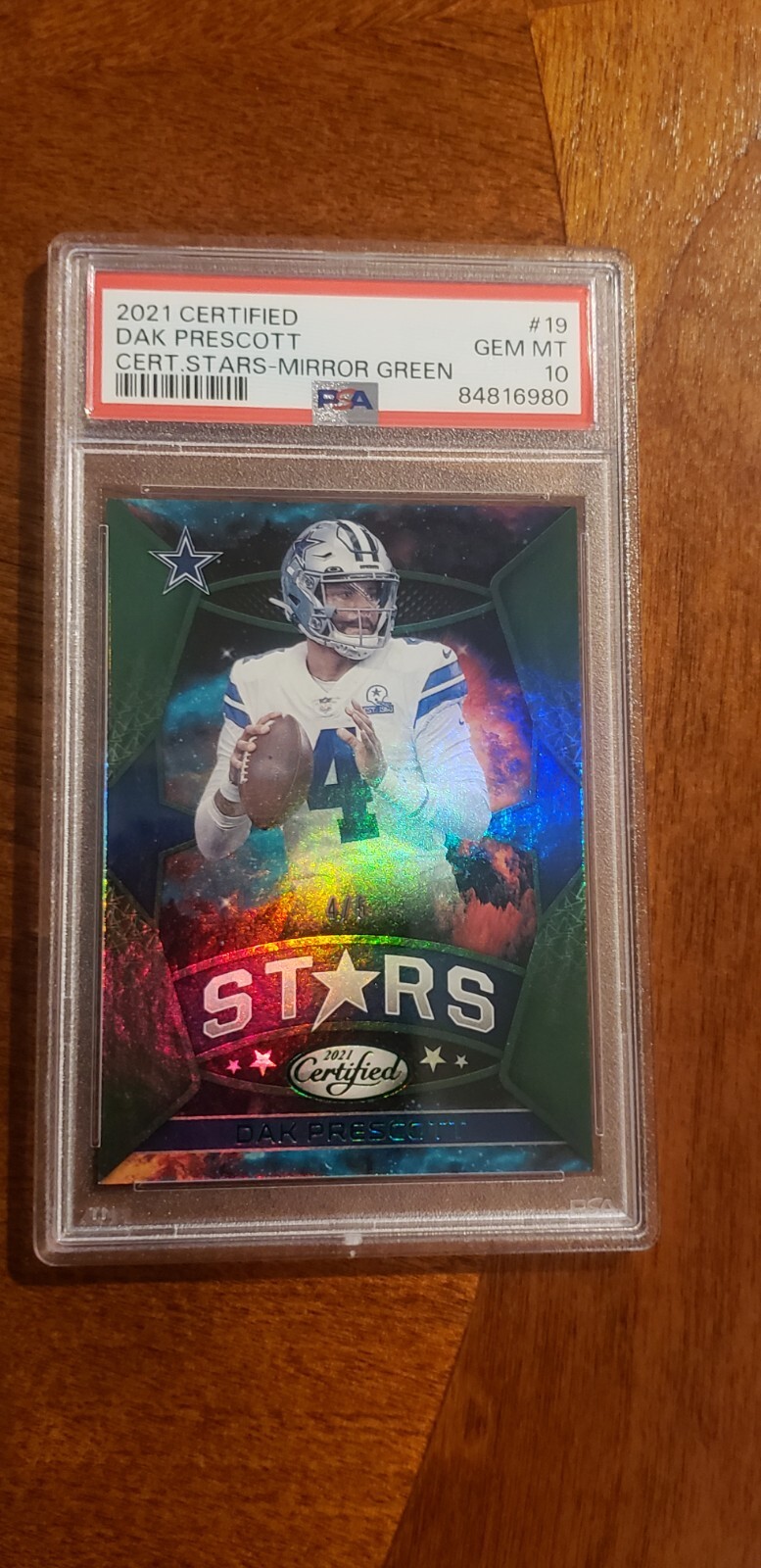 2021 Certified Stars Dak Prescott #4/5 Mirror Green #CS-19 Cowboys