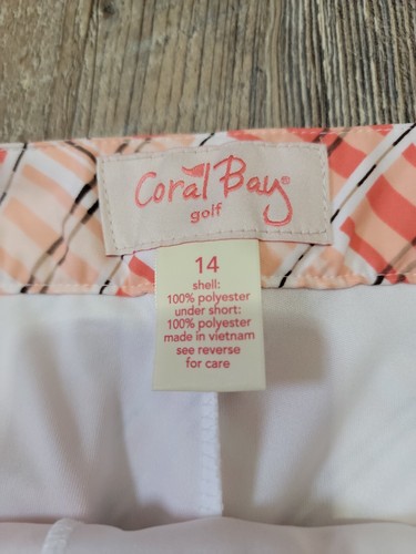 Coral Bay Womens Coral strip Golf Skort 14 NWT - Picture 3 of 4