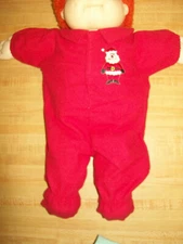RED FLANNEL CHRISTMAS SANTA CATS PJS SLEEPER for 16 17 CPK CABBAGE PATCH KIDS