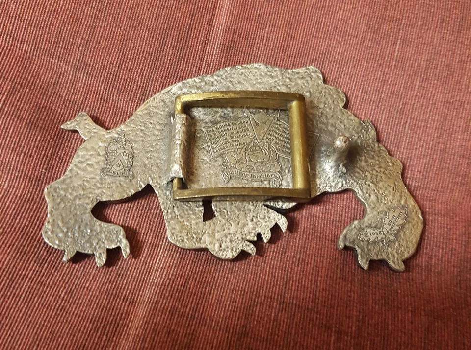 Fibbia vintage 1990 Bulldog Buckle Co. Autentica Originale Numerata (Leggi note) - Imagen 3 de 4