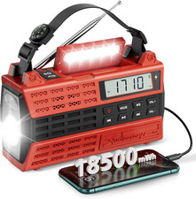 Emergency Crank Radio, 5000Mah/18500Mwh Solar Hand Crank Radio, AM/FM/NOAA Weath