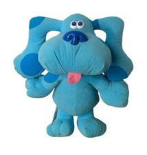 Vintage 1997 Blues Clues Sing Along Blue 12  Tyco Plush Stuffed Dog Barks Music