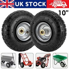 2 x 10" PNEUMATIC SACK TRUCK WHEELBARROW TYRES TROLLEY WHEEL CART TYRE WHEELS