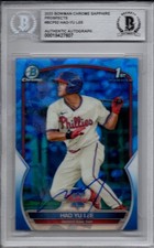 Hao-Yu Lee 2023 Bowman Chrome Sapphire Autographed Signed Rookie Card Beckett