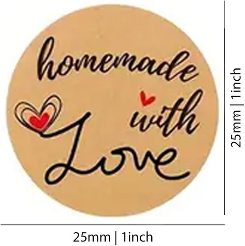 50 Sticker Homemade withLove Bags Boxes bake Stickers Packaging Business Labels - Picture 19 of 23