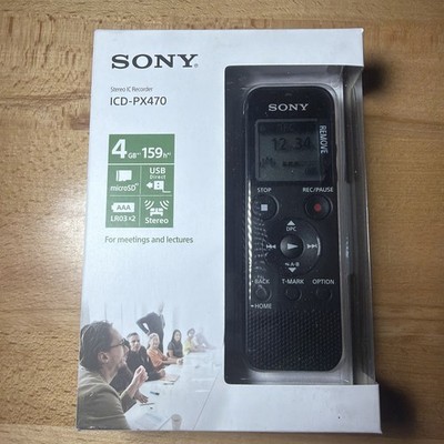 SONY ICD-PX470 Stereo Digital Voice Recorder Brand New