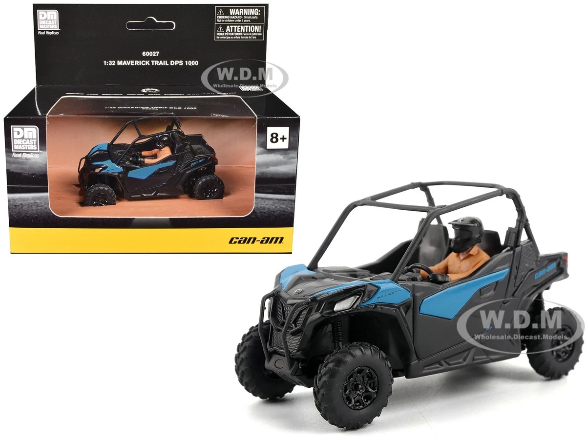 CAN-AM MAVERICK TRAIL DPS 1000 BLUE & BLACK W/DRIVER 1/32 BY BRP