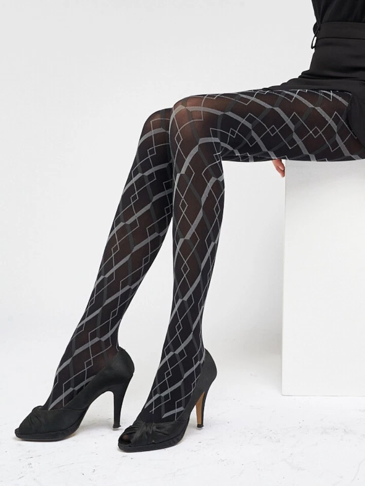 Platino Alma ZigZag Pattern Tights [19016] - Image 1 of 1
