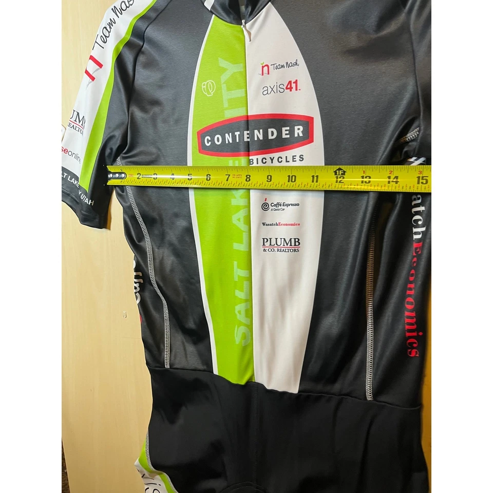 Traje de triatlón de ciclismo Contender Bicicletas para hombre Traje de velocidad Negro Verde Blanco Eje41 Foto 3 de 4