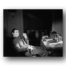 Clark Gable Photo 8x10 Actor Sitting At Desk Smoking Cigarette
