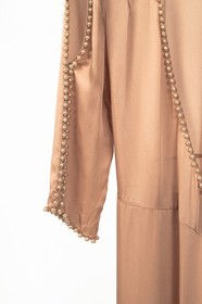 Agent Provocateur Francis Nude Faux Pearl Embellished Silk Satin Gown, Size US S