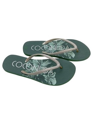 Coconuda Zehentrenner Blumenmuster Gr. 41 Grün