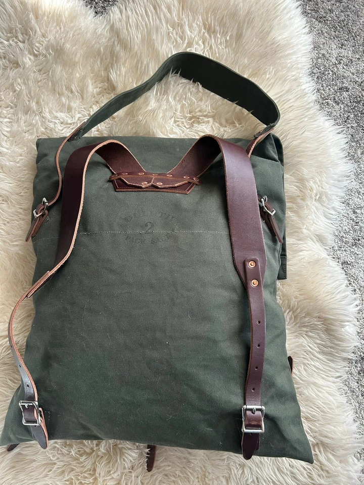 Mochila DULUTH PACK SACK #2 de lona con 3 correas de cuero Foto 2 de 4