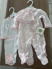 Little Me Pink Plus Hat Footie Sleeper for 3 Months -TWO NEW