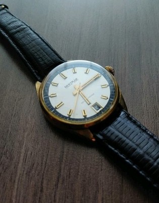 1960's Men's Bertmar Watch-25 J-Quick Set Push Crown Date-Automatic-Runs Great 