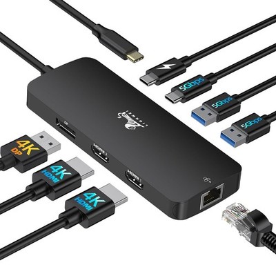 USB C Dockingstation 2 Monitore 8 in 1 4K HDMI DisplayPort Ethernet USB