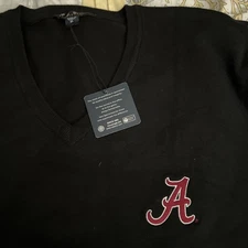 Alabama Crimson Tide Men’s X-Large V-neck, long sleeve sweater Black New