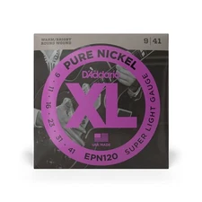D'Addario EPN120 Pure Nickel Electric Guitar Strings, Super Light, 9-41