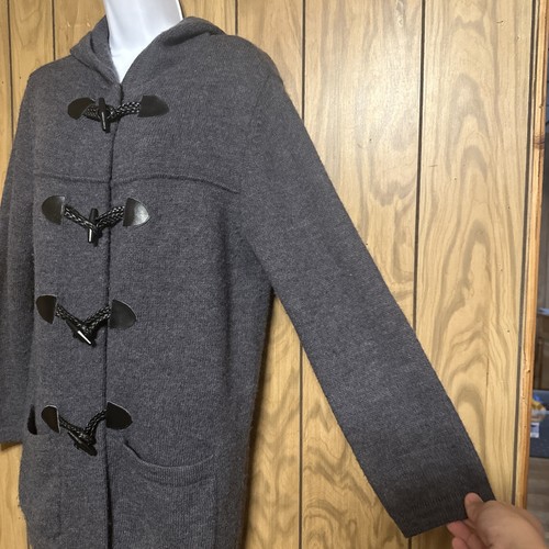 Lord & Taylor Women’s Mid Duffle Coat With Toggle Buttons Black Wool Size PM - Picture 4 of 16