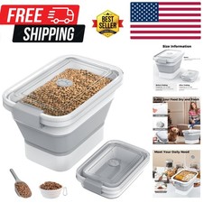 Elegant 10-13 Lb Collapsible Dog Food Storage Container with Airtight Lid