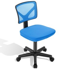 Low-Back Mesh Office Chair Swivel Rolling Computer Chair for Home Office Blue