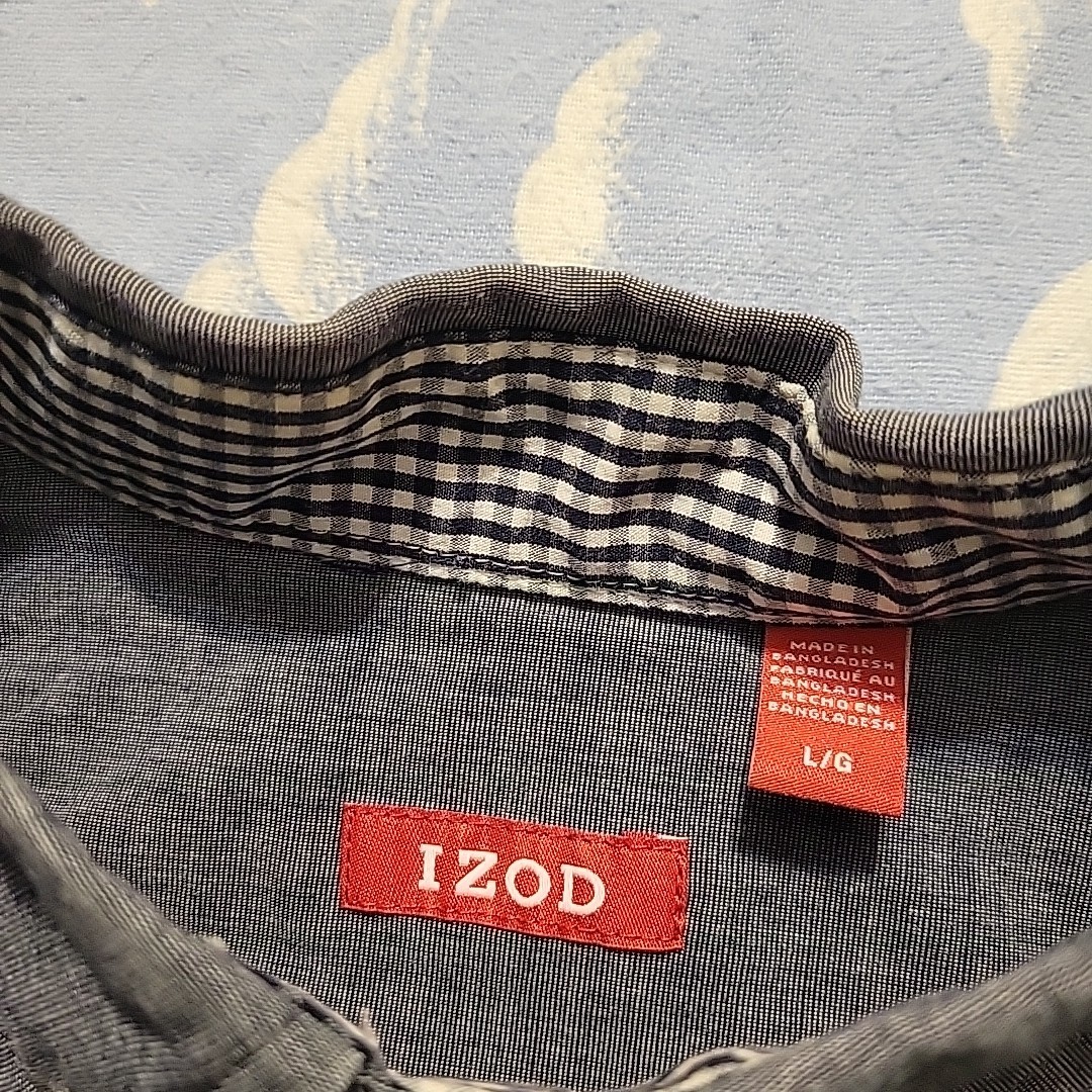 Izod blue printed collared button down long sleev… - image 5