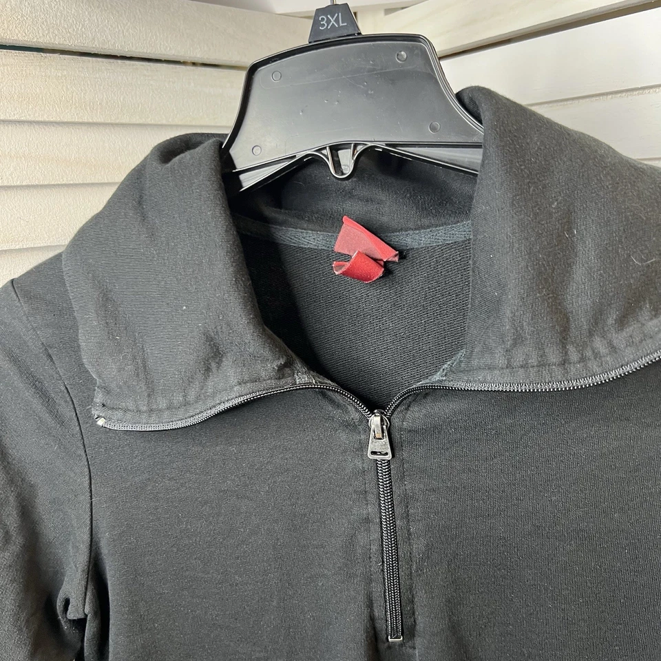 Sudadera para mujer Merona extra larga 1/4 cremallera con bolsillos negra talla mediana en muy buena condición Foto 3 de 4