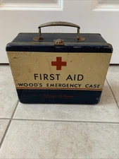 Antique 1922 Johnson & Johnson Wood’s Emergency Case For First Aid With Contents