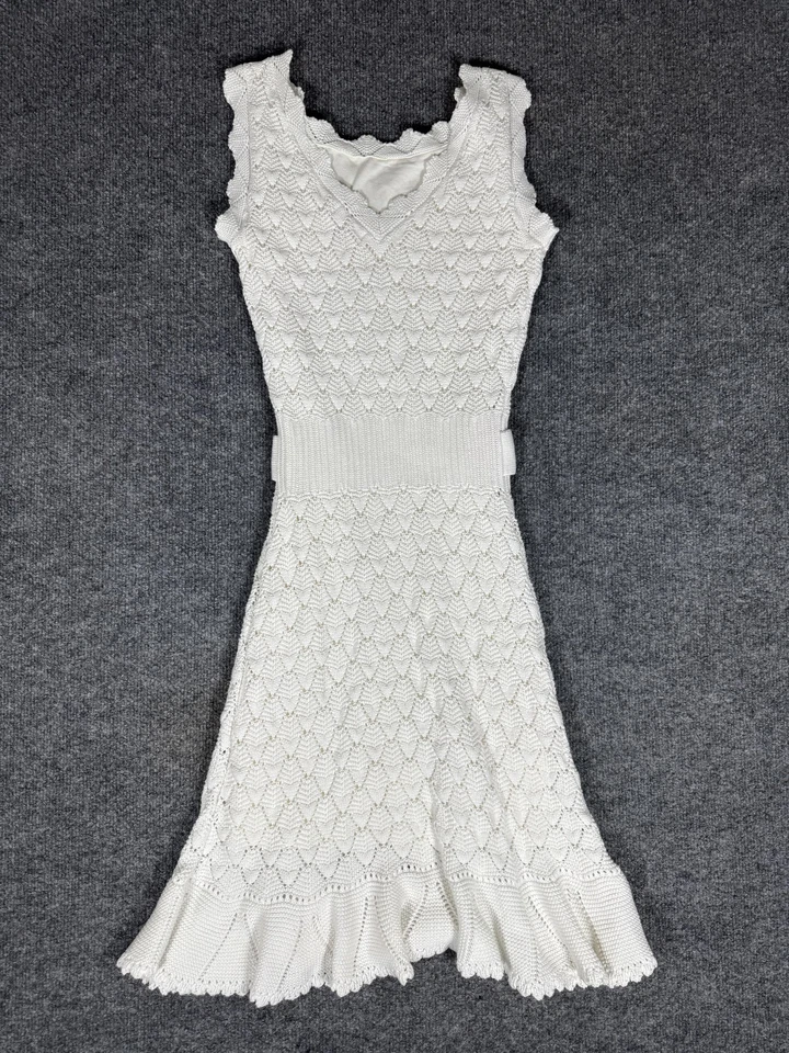 Lilly Pulitzer Dress Womens Small Resort White Crochet Knit Villa Sweater Dress - Image 2 of 4