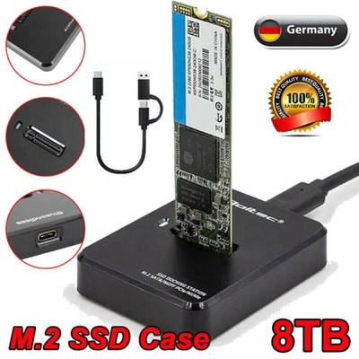 M.2 NVME SATA Externes SSD Adapter Gehäuse USB3.1 PCIe Festplattengehäuse 8TB