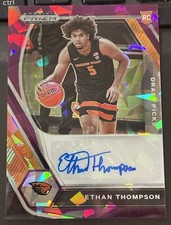Ethan Thompson 2021 Prizm Draft Purple Cracked Ice RC Auto /99 Pacers oregon st