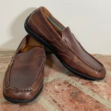 Nunn Bush Cale Slip On Moc Loafer Brown Leather Mens Shoes