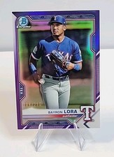 2021 Bowman Chrome Prospects Purple Refractor Bayron Lora /250 #BCP-139 Texas