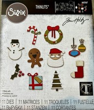 Tim Holtz Thinlits Dies  Retired Sizzix  Christmas Minis  Bold Text 1