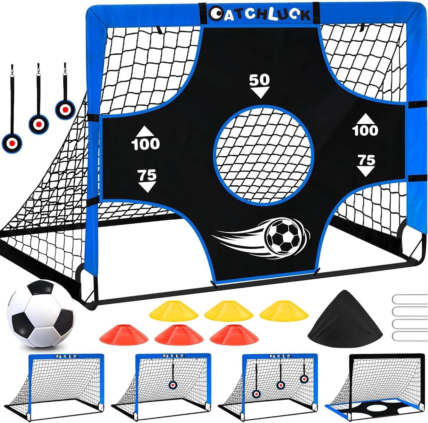 Kids Soccer Goal 5 In 1 Portable Soccer Net Indoor Outdoor Training Equipment