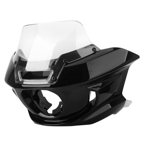 Schwarze Scheinwerferverkleidung Klare Windschutzscheibe Kit For Harley Softail - Picture 13 of 24