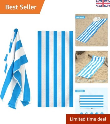 Luxus schnelltrocknendes blau gestreiftes Mikrofaser Strandtuch - 70x140cm, sandfrei