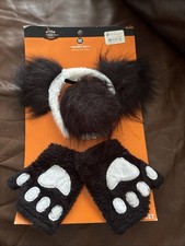 ADULT PANDA ACCESSORY HALLOWEEN COSTUME SET W/ HEADPIECE, TAIL, GLOVES NEW