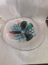 Abstract Art Glass Centerpiece Bowl 10x10x2
