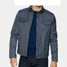 Levi's Soft Shell Stand Collar Commuter Trucker Jacket, Denim Heather SZ M L